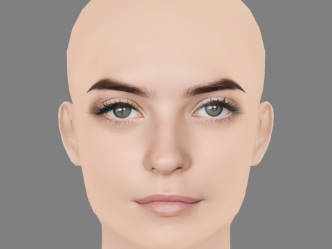 Millie Gibson Head - No Hair - Low poly head for game 3D 模型