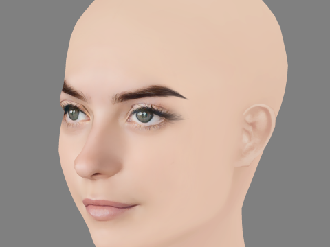 Millie Gibson Head - No Hair - Low poly head for game 3D 模型
