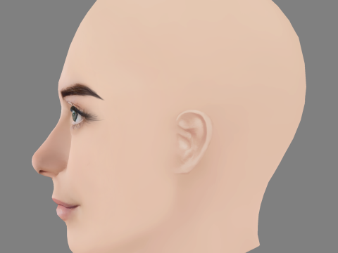 Millie Gibson Head - No Hair - Low poly head for game 3D 模型