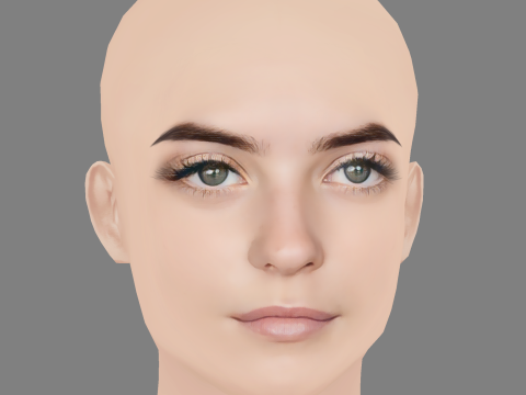 Millie Gibson Head - No Hair - Low poly head for game 3D 模型