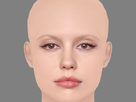 Mia Goth Head - No Hair - Low poly head for game 3D 模型