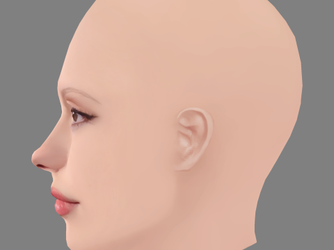 Mia Goth Head - No Hair - Low poly head for game 3D 模型