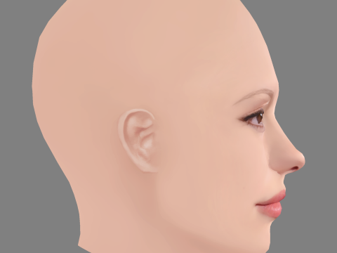 Mia Goth Head - No Hair - Low poly head for game 3D 模型