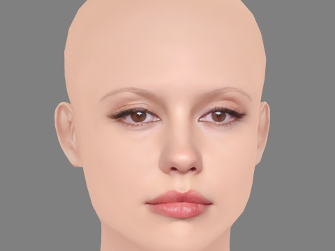 Mia Goth Head - No Hair - Low poly head for game 3D 模型