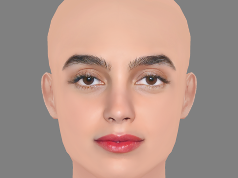 Melissa Barrera Head - No Hair - Low poly head for game 3D Model