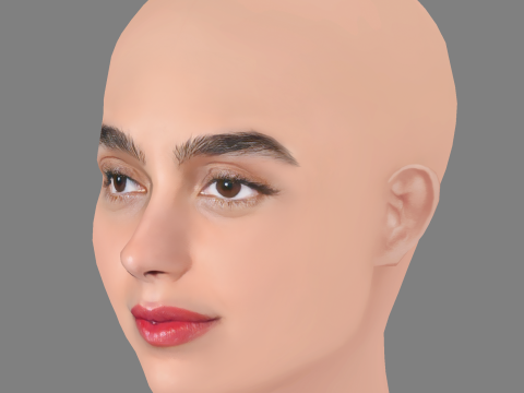 Melissa Barrera Head - No Hair - Low poly head for game 3D Model