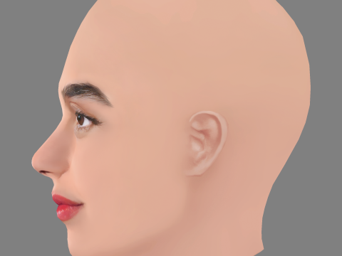 Melissa Barrera Head - No Hair - Low poly head for game 3D Model