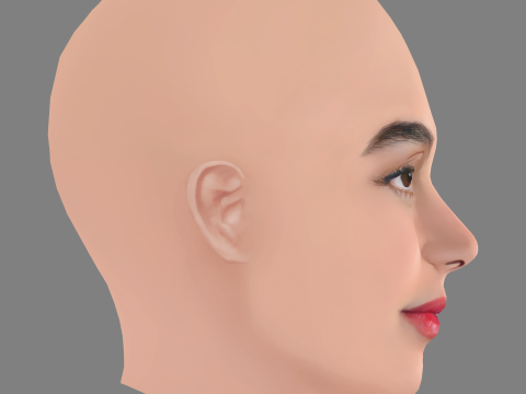Melissa Barrera Head - No Hair - Low poly head for game 3D Model