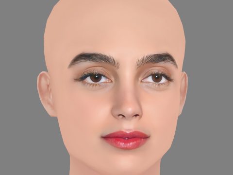 Melissa Barrera Head - No Hair - Low poly head for game 3D Model