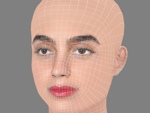 Melissa Barrera Head - No Hair - Low poly head for game 3D Model