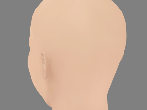 Melanie Laurent Head - No Hair - Low poly head for game Modello 3D