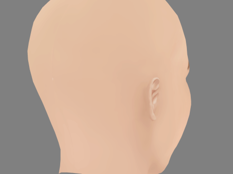 Melanie Laurent Head - No Hair - Low poly head for game Modello 3D