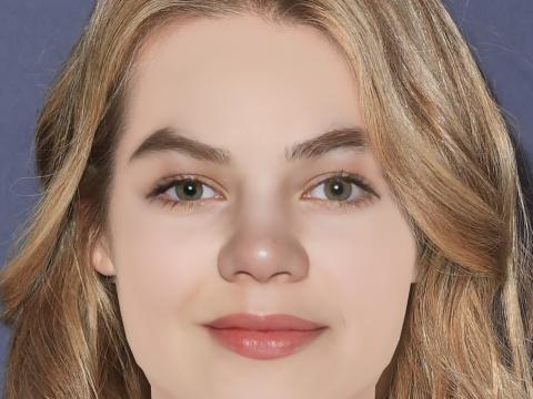 Megan Charpentier Head - No Hair - Low poly head for game 3D Model