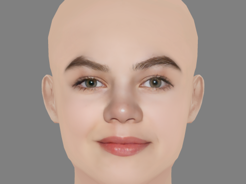 Megan Charpentier Head - No Hair - Low poly head for game Modelo 3D