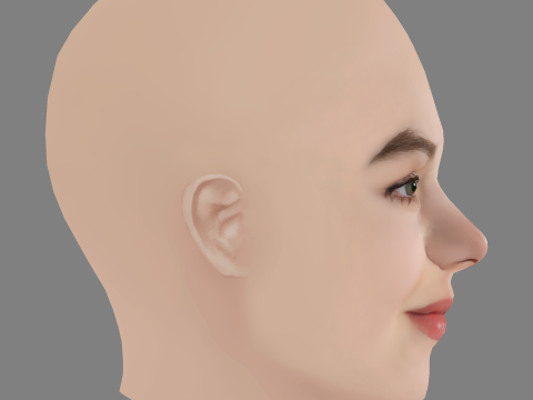 Megan Charpentier Head - No Hair - Low poly head for game Modelo 3D