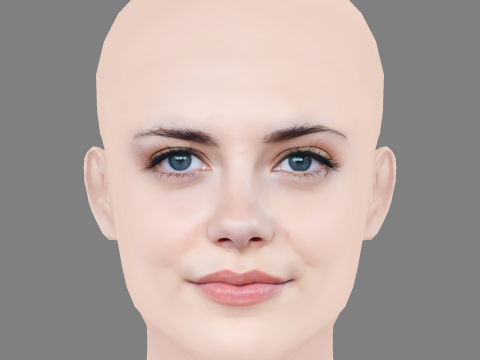 Meg Bellamy Head - No Hair - Low poly head for game Modello 3D