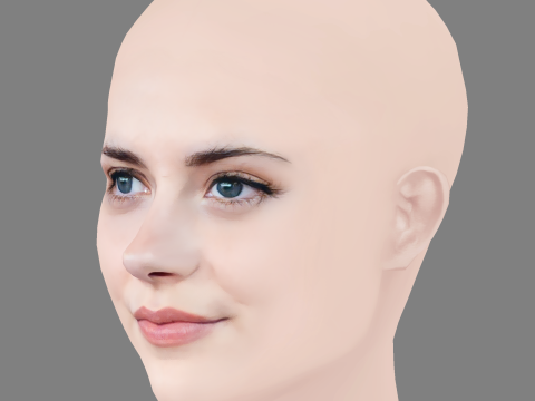 Meg Bellamy Head - No Hair - Low poly head for game Modello 3D