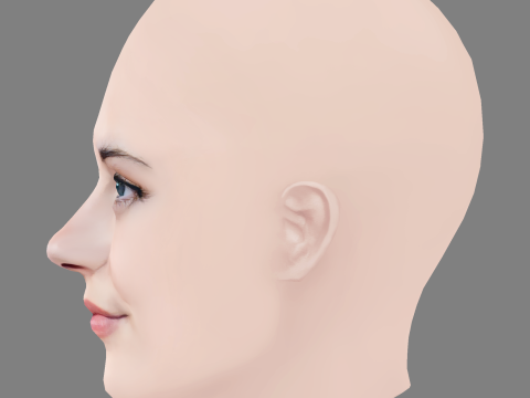 Meg Bellamy Head - No Hair - Low poly head for game Modello 3D
