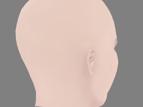 Meg Bellamy Head - No Hair - Low poly head for game Modello 3D
