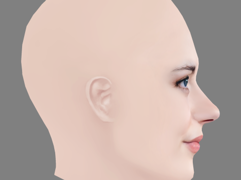 Meg Bellamy Head - No Hair - Low poly head for game Modello 3D