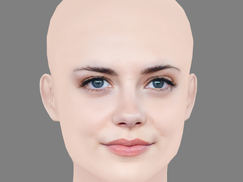 Meg Bellamy Head - No Hair - Low poly head for game Modello 3D