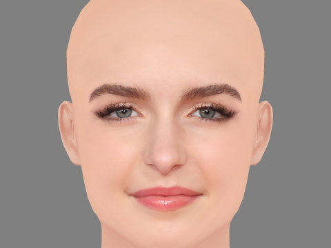 Mckenna Grace Head - No Hair - Low poly head for game 3D 모델