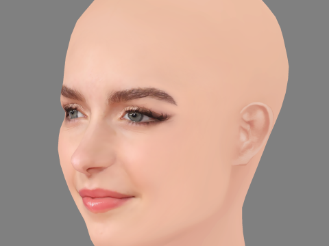Mckenna Grace Head - No Hair - Low poly head for game 3D 모델