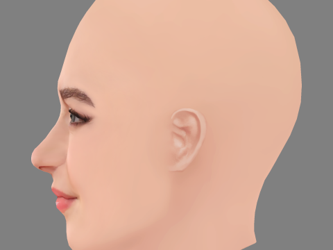 Mckenna Grace Head - No Hair - Low poly head for game 3D 모델