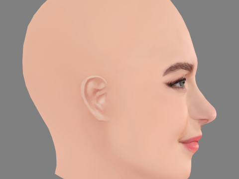 Mckenna Grace Head - No Hair - Low poly head for game 3D 모델