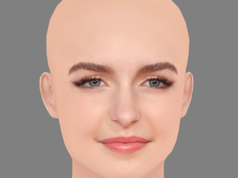 Mckenna Grace Head - No Hair - Low poly head for game 3D 모델