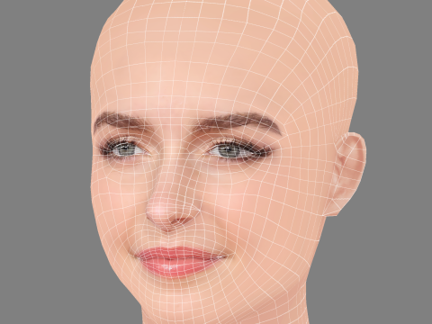 Mckenna Grace Head - No Hair - Low poly head for game 3D 모델