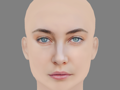 Mavournee Hazel Head - No Hair - Low poly head for game Model 3D