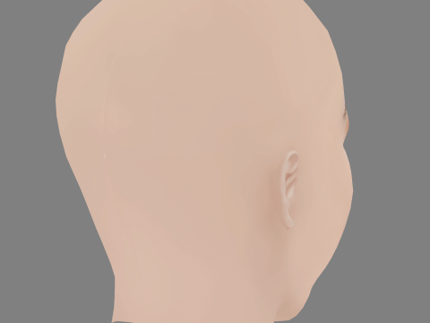 Mavournee Hazel Head - No Hair - Low poly head for game Model 3D
