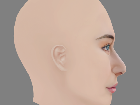 Mavournee Hazel Head - No Hair - Low poly head for game Model 3D