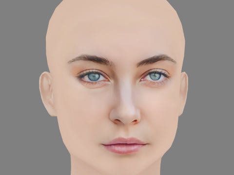 Mavournee Hazel Head - No Hair - Low poly head for game Model 3D