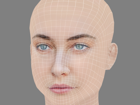 Mavournee Hazel Head - No Hair - Low poly head for game Model 3D