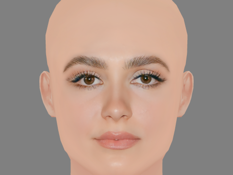 Maude Apatow Head - No Hair - Low poly head for game 3D Model