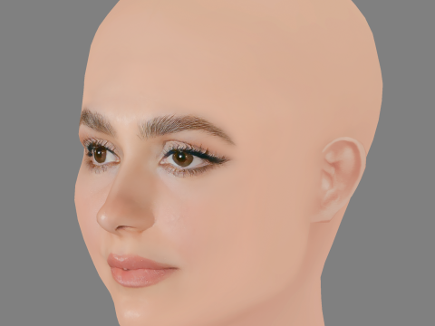 Maude Apatow Head - No Hair - Low poly head for game 3D Model