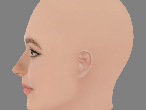 Maude Apatow Head - No Hair - Low poly head for game 3D Model