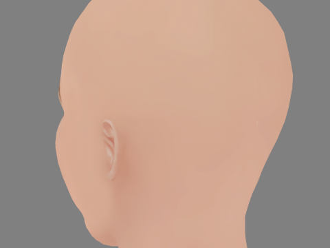 Maude Apatow Head - No Hair - Low poly head for game 3D Model