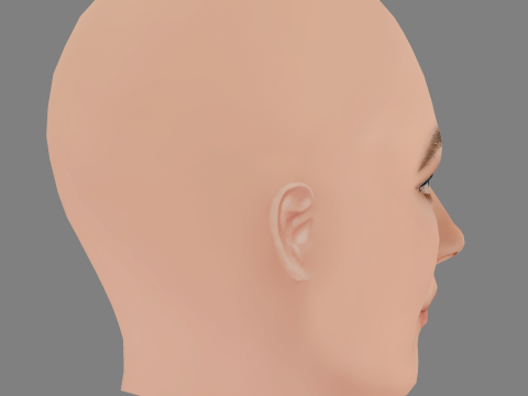 Maude Apatow Head - No Hair - Low poly head for game 3D Model