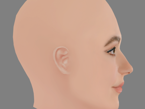 Maude Apatow Head - No Hair - Low poly head for game 3D Model