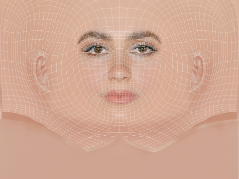Maude Apatow Head - No Hair - Low poly head for game 3D Model