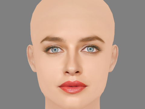 Matilde Gioli Head - No Hair - Low poly head for game Model 3D