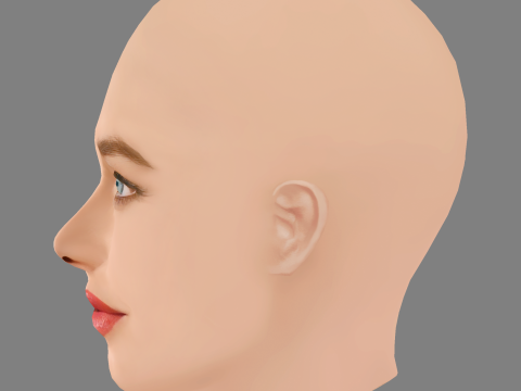 Matilde Gioli Head - No Hair - Low poly head for game Model 3D