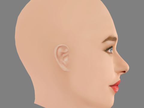 Matilde Gioli Head - No Hair - Low poly head for game Model 3D