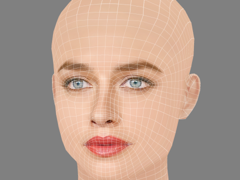 Matilde Gioli Head - No Hair - Low poly head for game Model 3D