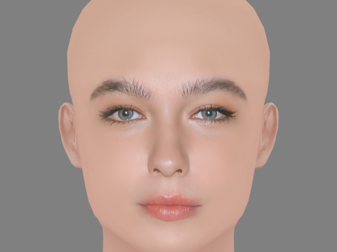 Matilda De Angelis Head - No Hair - Low poly head for game Model 3D