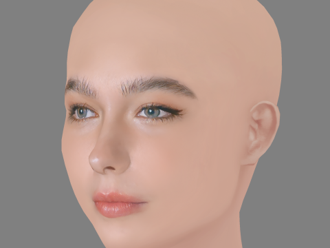 Matilda De Angelis Head - No Hair - Low poly head for game Model 3D