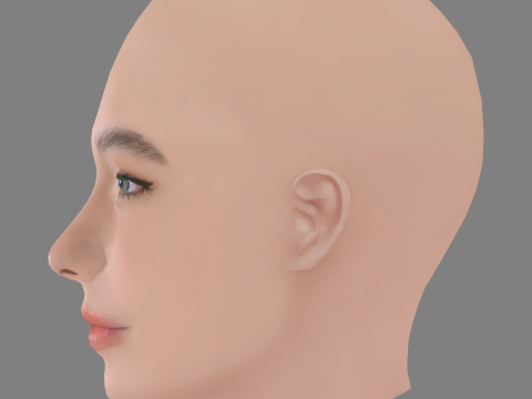 Matilda De Angelis Head - No Hair - Low poly head for game Model 3D
